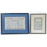 18th century coloured map, The Road from London to King's Lynn, by Thomas Gardner, inscribed to