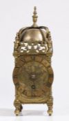 After Thomas Knifton, 17th century style brass lantern clock, with roman numeral dial, single