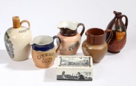Royal Doulton stoneware advertising jug 'Courage's Extra Stout', together with a Henry Kennedy 'Auld