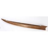 Indonesian carved wooden model fishing boat,with chip carved decoration, 107cm long