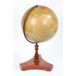 Geographia 12" Terrestrial Globe, printed 'Geographia (1923) 55 Fleet Str. London E.C.4.", raised on