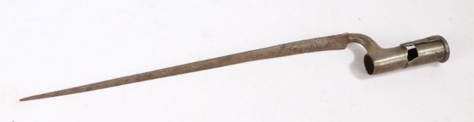 Late 18th century Brown Bess Socket Bayonet with East India Company Quartered Heart marking to