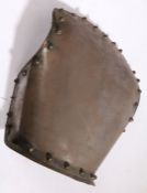 Late 19th/early 20th century British Household Cavalry Back Plate, steel with brass studs, padded