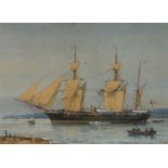 William Frederick Mitchell (British 1845-1914), study of a two masted sailing ship, signed