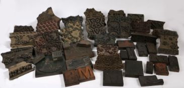 A collection of printers blocks, various carved designs, (qty)