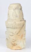 Indian reconstituted marble effect deity head, 48cm high
