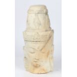 Indian reconstituted marble effect deity head, 48cm high
