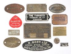 A collection of mainly engine plaques, various companies, (qty)