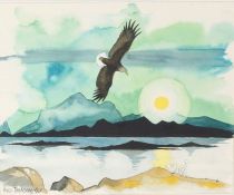 Hugh Brandon-Cox, FZS (British, 1917-2003) 'Sea Eagle in Midnight Sun, North Norway' signed (lower