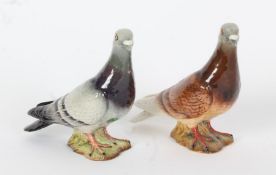 A pair of Beswick pottery models of a Pigeon (No 1383), with impressed marks (2)