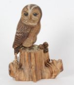Ilona and Maurice Barney, Tawny Owl 1987, wooden sculpture, 23cm height