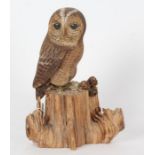 Ilona and Maurice Barney, Tawny Owl 1987, wooden sculpture, 23cm height