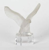A Goebel glass eagle paperweight, signed to base, 11cm height