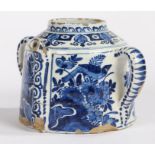 A late 17th/ early 18th Century English Delft posset pot, circa 1690/1710, decorated in blue with