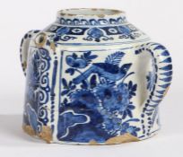 A late 17th/ early 18th Century English Delft posset pot, circa 1690/1710, decorated in blue with