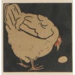 Sir William Nicholson (1872-1942) `The Friendly Hen' from the Square Book of Animals, 14cm x 14cm