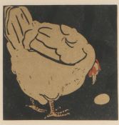 Sir William Nicholson (1872-1942) `The Friendly Hen' from the Square Book of Animals, 14cm x 14cm