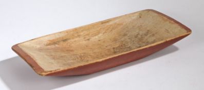 A 19th Century Swedish salting trough, with brick red paint to the exterior, stamped name to the