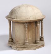 A 19th Century model of a domed building, possibly an architectural model, with a dome top above