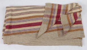 A Welsh blanket, various coloured bands, 150cm x 165cm approximately