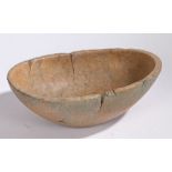 An 18th Century Swedish bowl, circa 1782, the burr shaped bowl dated to the underside 1782 and the