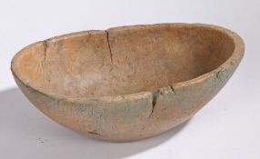 An 18th Century Swedish bowl, circa 1782, the burr shaped bowl dated to the underside 1782 and the