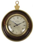 A 19th Century Sedan clock, W Frost, London, the silvered signed dial with black Roman hours and