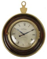 A 19th Century Sedan clock, W Frost, London, the silvered signed dial with black Roman hours and