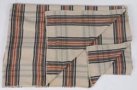 A Welsh blanket, multicoloured stripes with a cream ground, 165cm x 200cm approximately