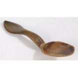 A treen Welsh 'Dolphin' spoon, 18th or early 19th century, Caernarfonshire, North Wales, of