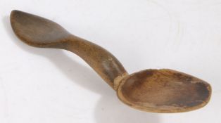 A treen Welsh 'Dolphin' spoon, 18th or early 19th century, Caernarfonshire, North Wales, of