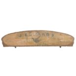 A 19th Century hay cart rear panel, J. Edwards above a dove, 142cm long, 31cm high