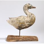 A metal weather vane, modelled as a duck, 39cm long