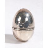 A George III novelty silver nutmeg grater, maker mark only for Samuel Meriton II, of ovoid form with