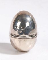 A George III novelty silver nutmeg grater, maker mark only for Samuel Meriton II, of ovoid form with