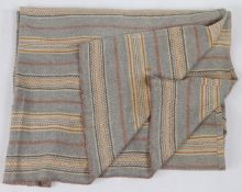 A Welsh blanket, various coloured bands, 150cm x 165cm approximately