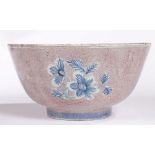 An early to mid 18th Century English Delft bowl, Wincanton, circa 1720-40, the manganese outer