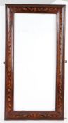 A  Dutch 19th Century mahogany and inlaid frame, the rectangular frame inlaid with flowers, 56cm