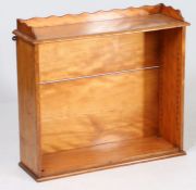 A Victorian satinwood open cabinet, the three quarter wavy gallery above an open front and