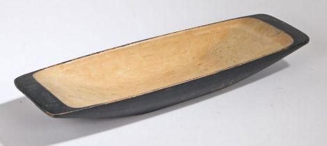 A 19th Century Swedish salting trough, black paint to the exterior, stamped name to the underside