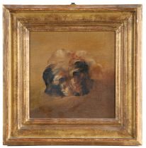 English School (19th Century) Study of a Dog oil on canvas 18 x 18cm (7" x 7")