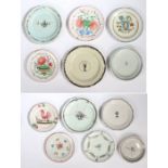 A collection of 19th Century French pottery plates, various designs to include flowers, baskets of