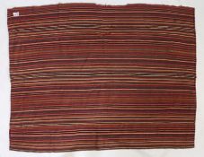 An Iranian Jajim Kilim, North West Iran possibly Mianeh, with red cream blue stripes, 197cm by 175cm