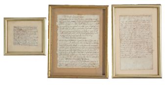 Three antique notebook clippings comprising a Doctor's receipt for treatment of "a bite from a mad