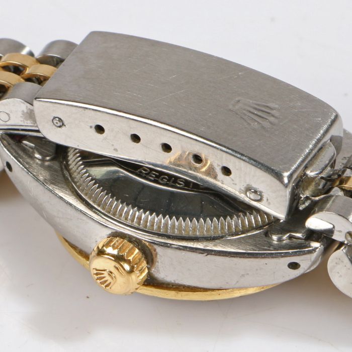 A lady's Rolex Datejust bi-metal and diamond wristwatch, the signed gilt dial with diamond - Image 2 of 2