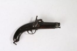 19th century French military percussion pistol, signed to the lock for the Tulle Arsenal in