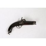 19th century French military percussion pistol, signed to the lock for the Tulle Arsenal in