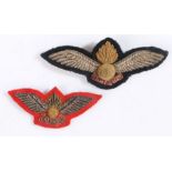 Post war British Army Air Observation Post pilots wings, embroidered in bullion with pin back,