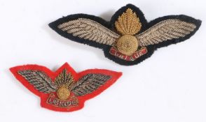 Post war British Army Air Observation Post pilots wings, embroidered in bullion with pin back,