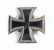 German 1914 Iron Cross 1st Class, private purchase screwback example, vaulted, reverse of cross